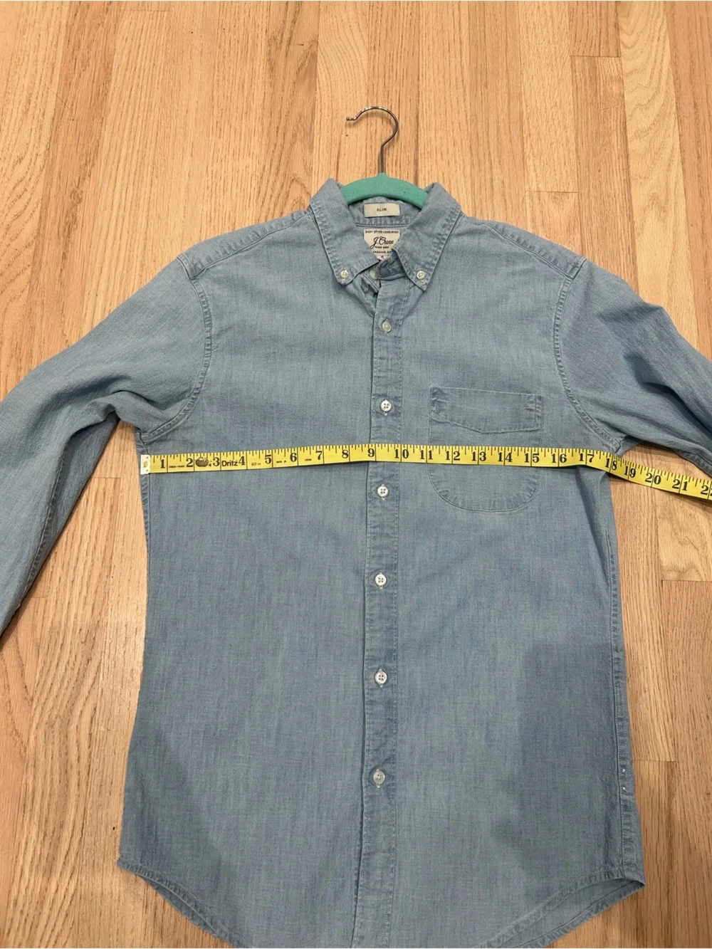 J.Crew Men's Slim Fit Organic Cotton Chambray Shirt Small